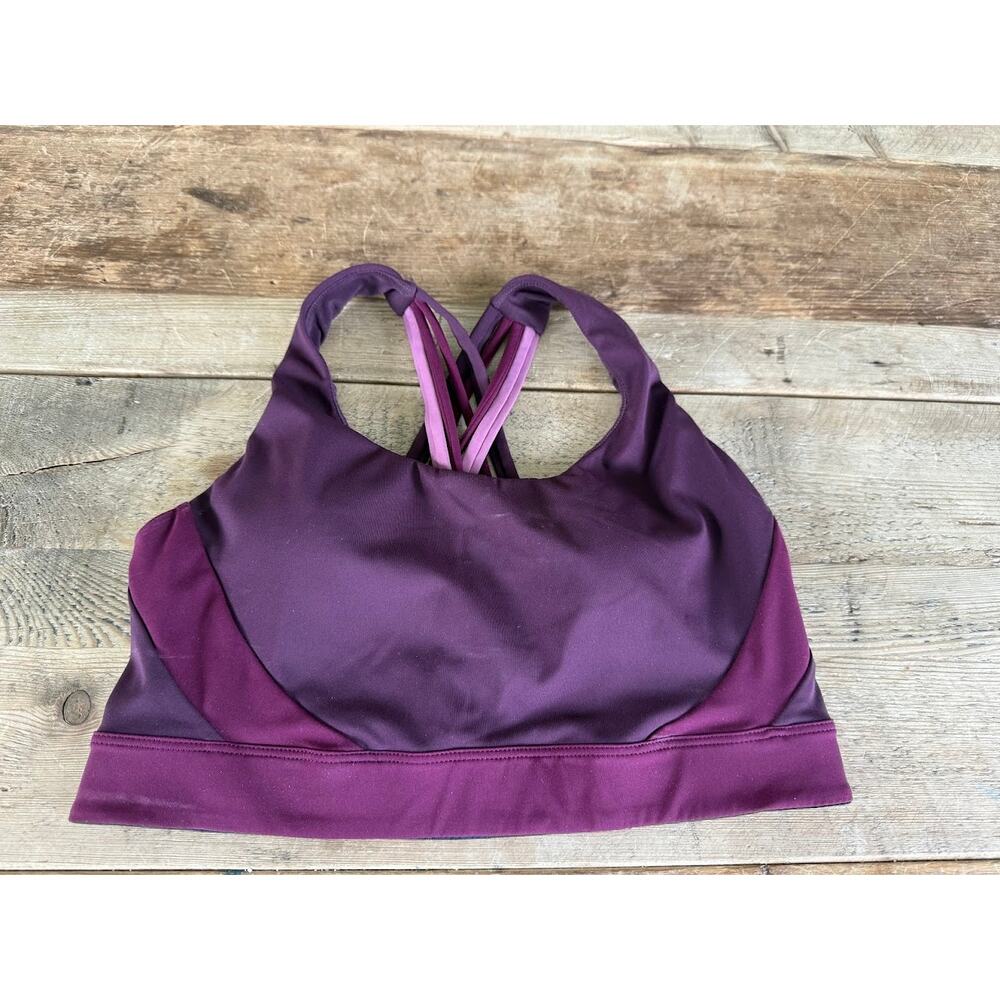 VSX Victoria's Secret Dark Violet MEDIUM On Point Strappy Back Yoga Sport Bra